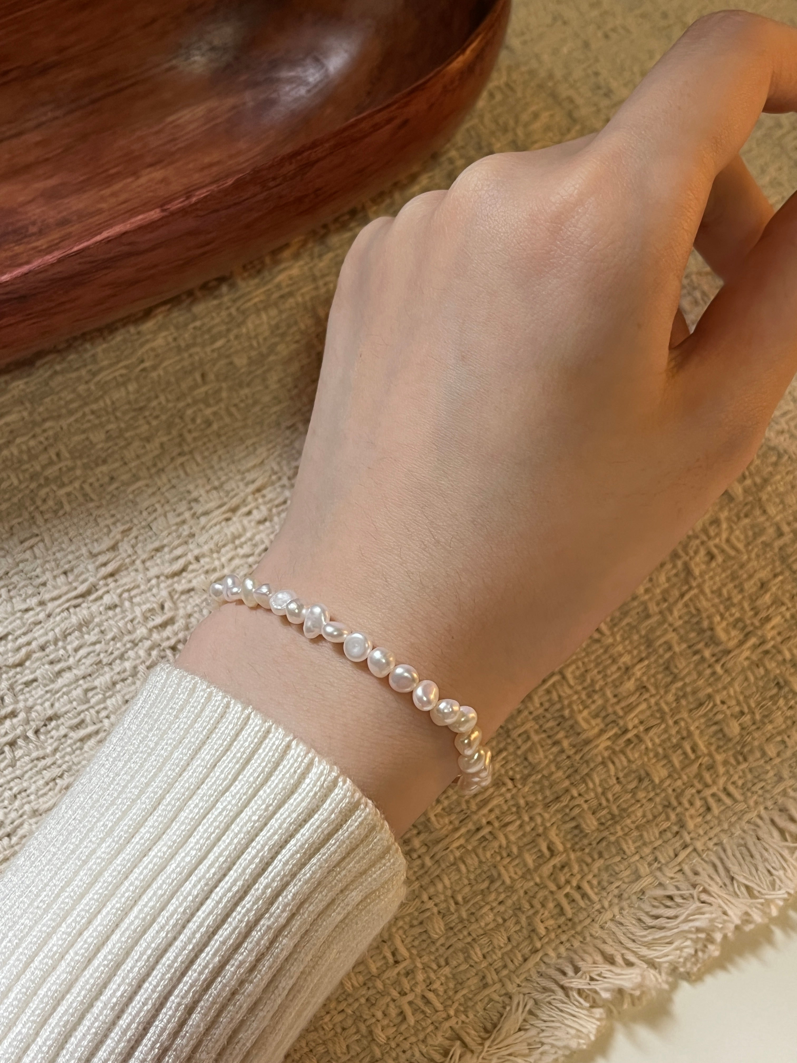 [巴洛克淡水珍珠手鍊!] Baroque Freshwater Pearl Bracelet