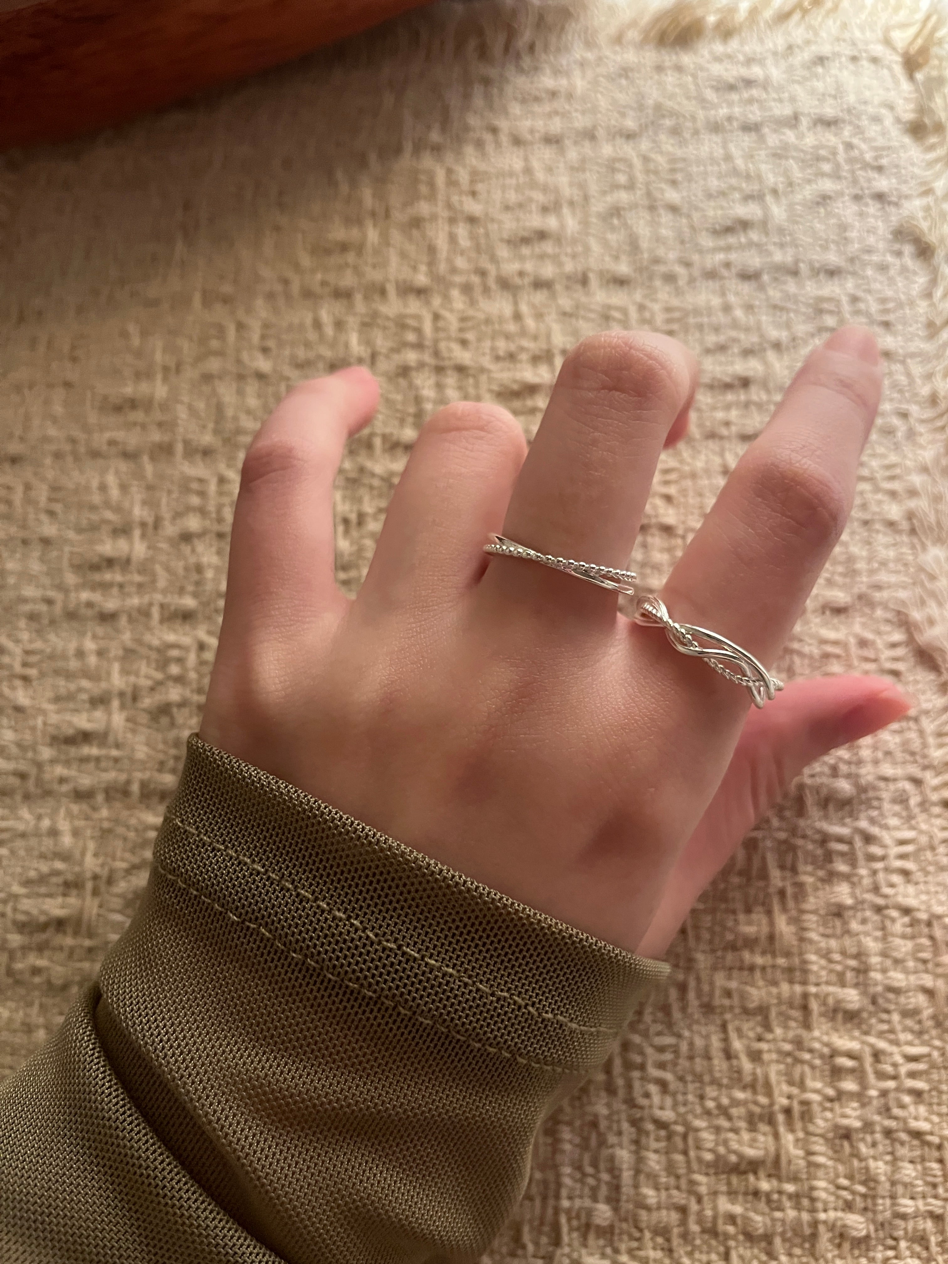 [層次感疊帶戒指set!]Interlace Ring Set