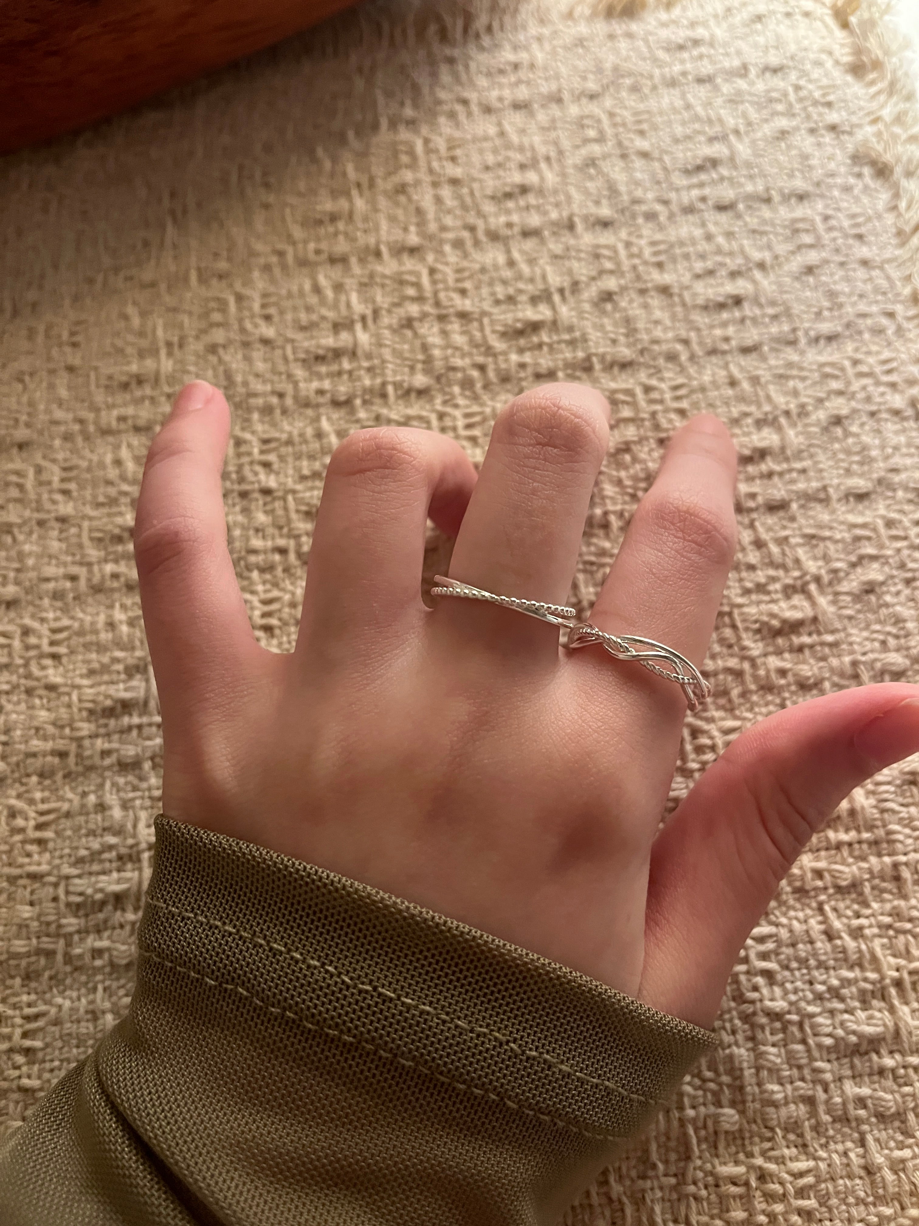 [層次感疊帶戒指set!]Interlace Ring Set
