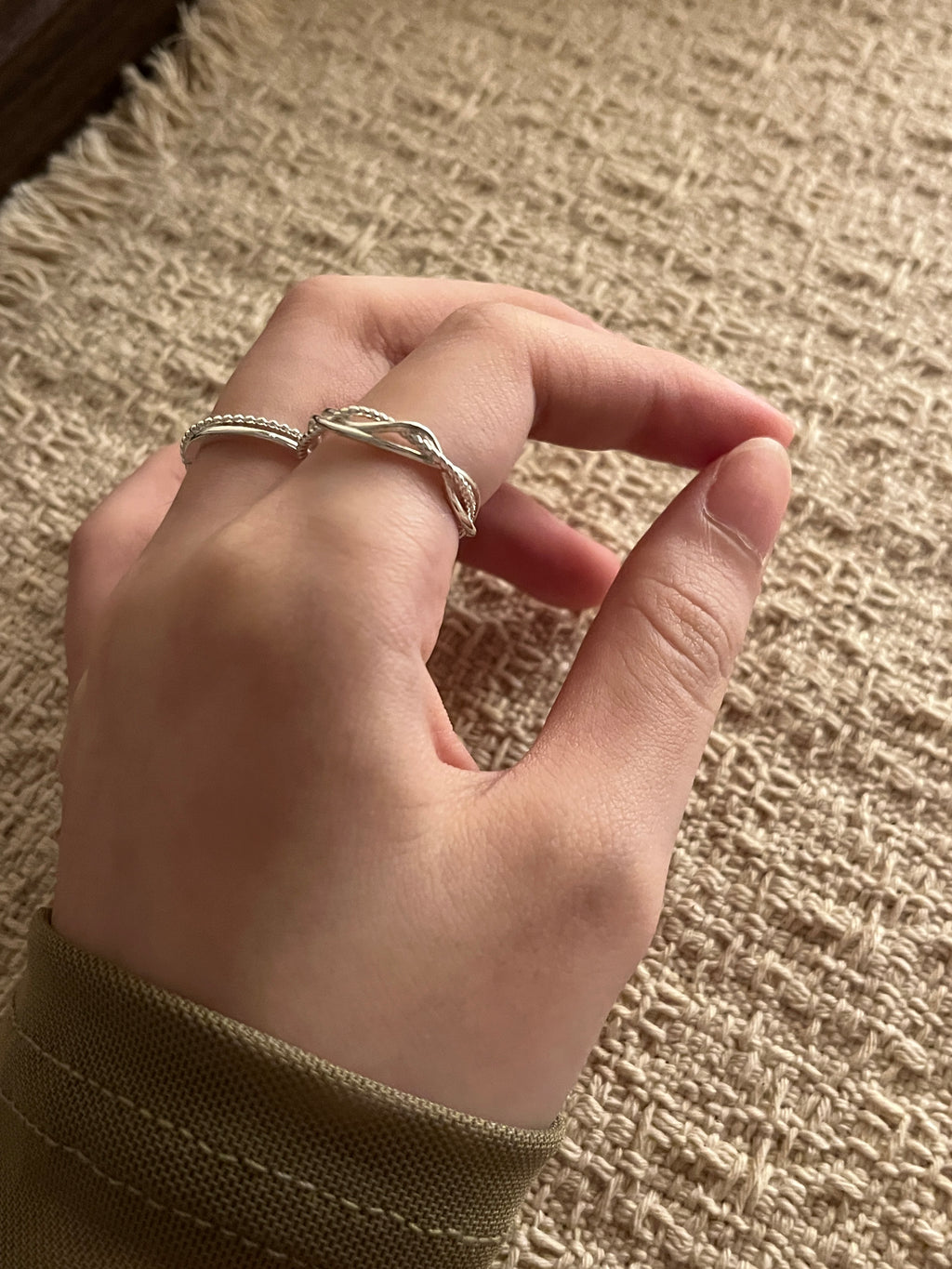 [層次感疊帶戒指set!]Interlace Ring Set