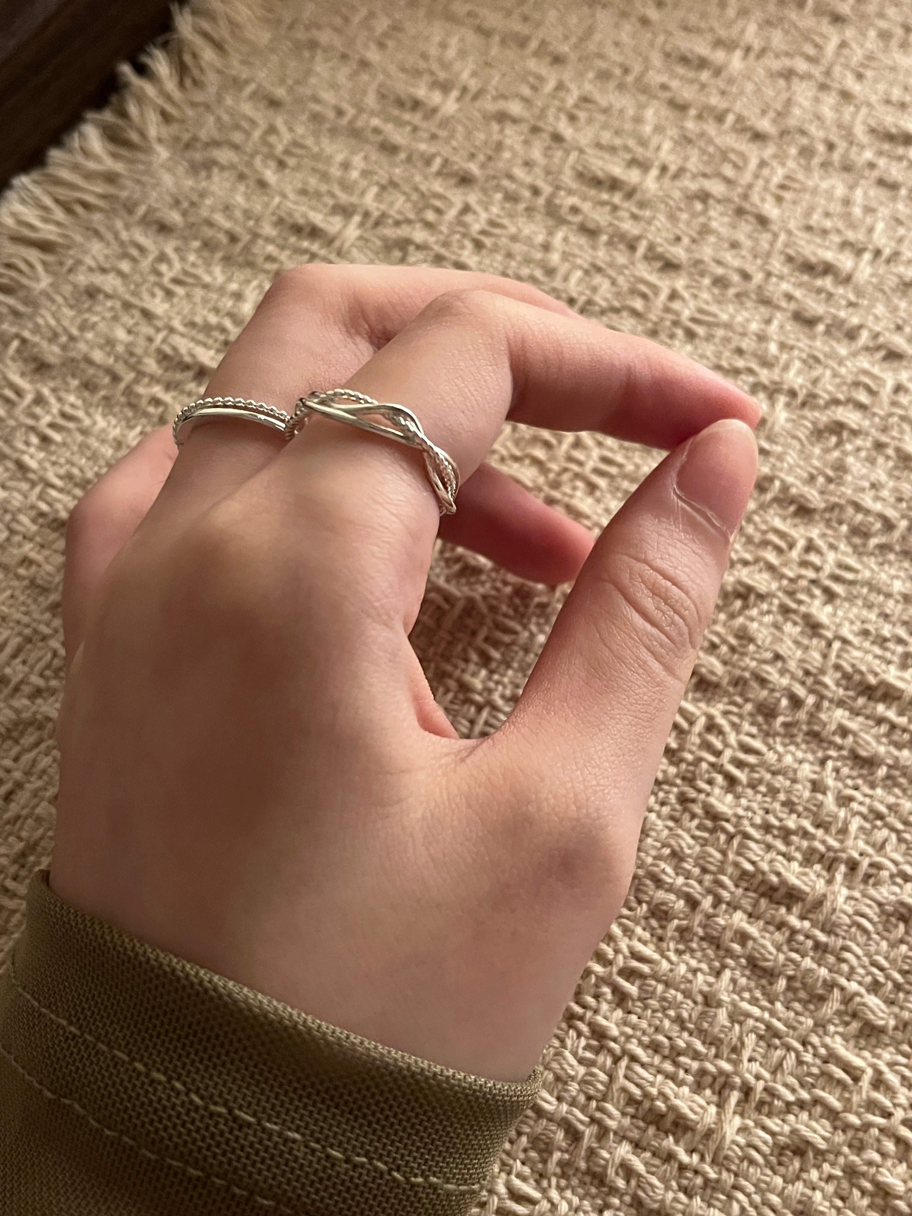 [層次感疊帶戒指set!]Interlace Ring Set