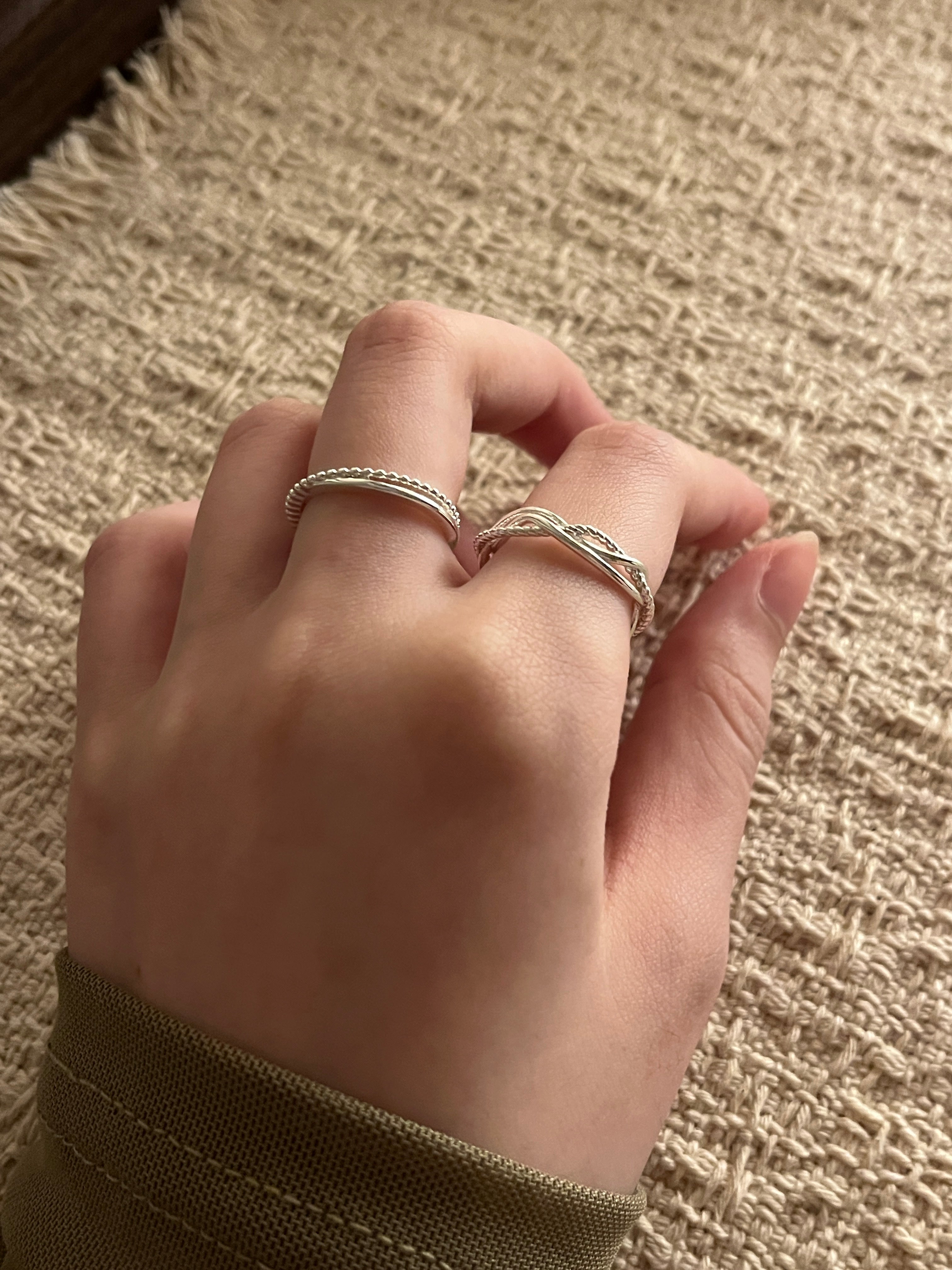 [層次感疊帶戒指set!]Interlace Ring Set