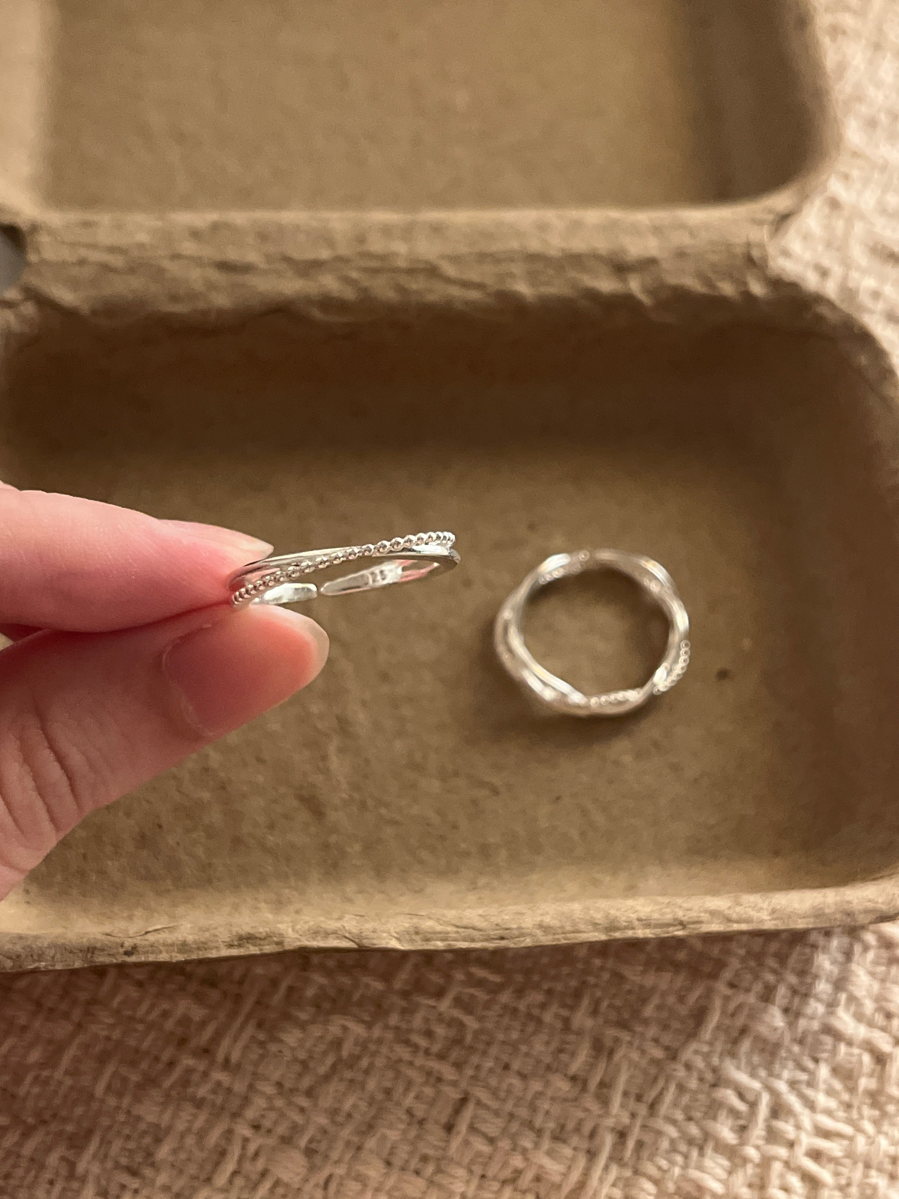 [層次感疊帶戒指set!]Interlace Ring Set