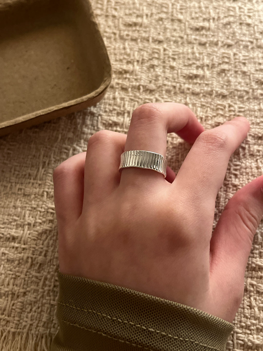 Pleated Wide Ring