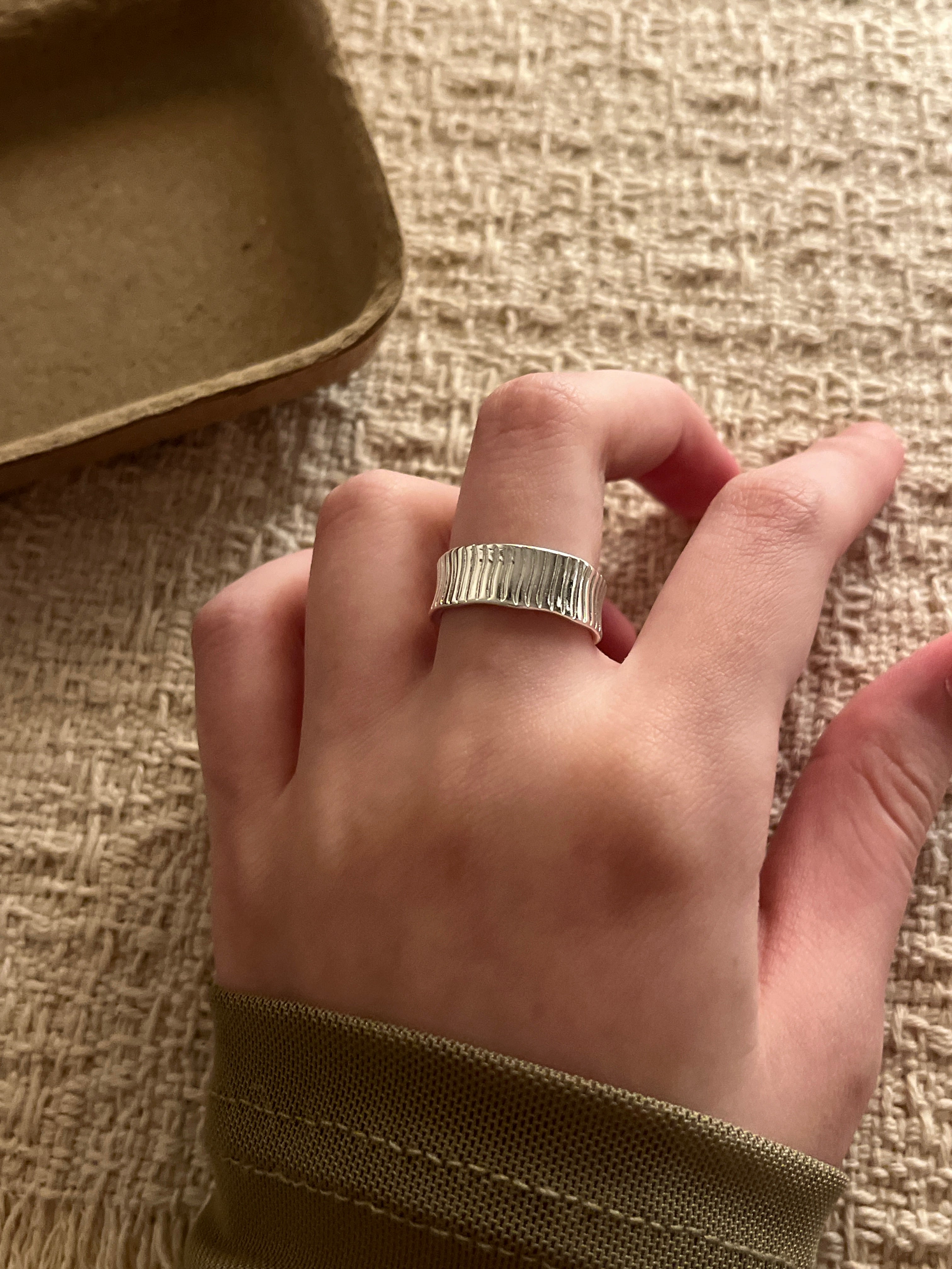Pleated Wide Ring