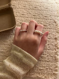 [珍珠愛好者必入!]Pearl & Block Ring Set
