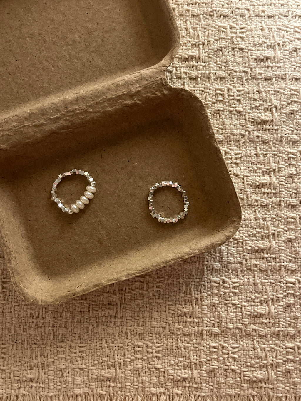 [珍珠愛好者必入!]Pearl & Block Ring Set
