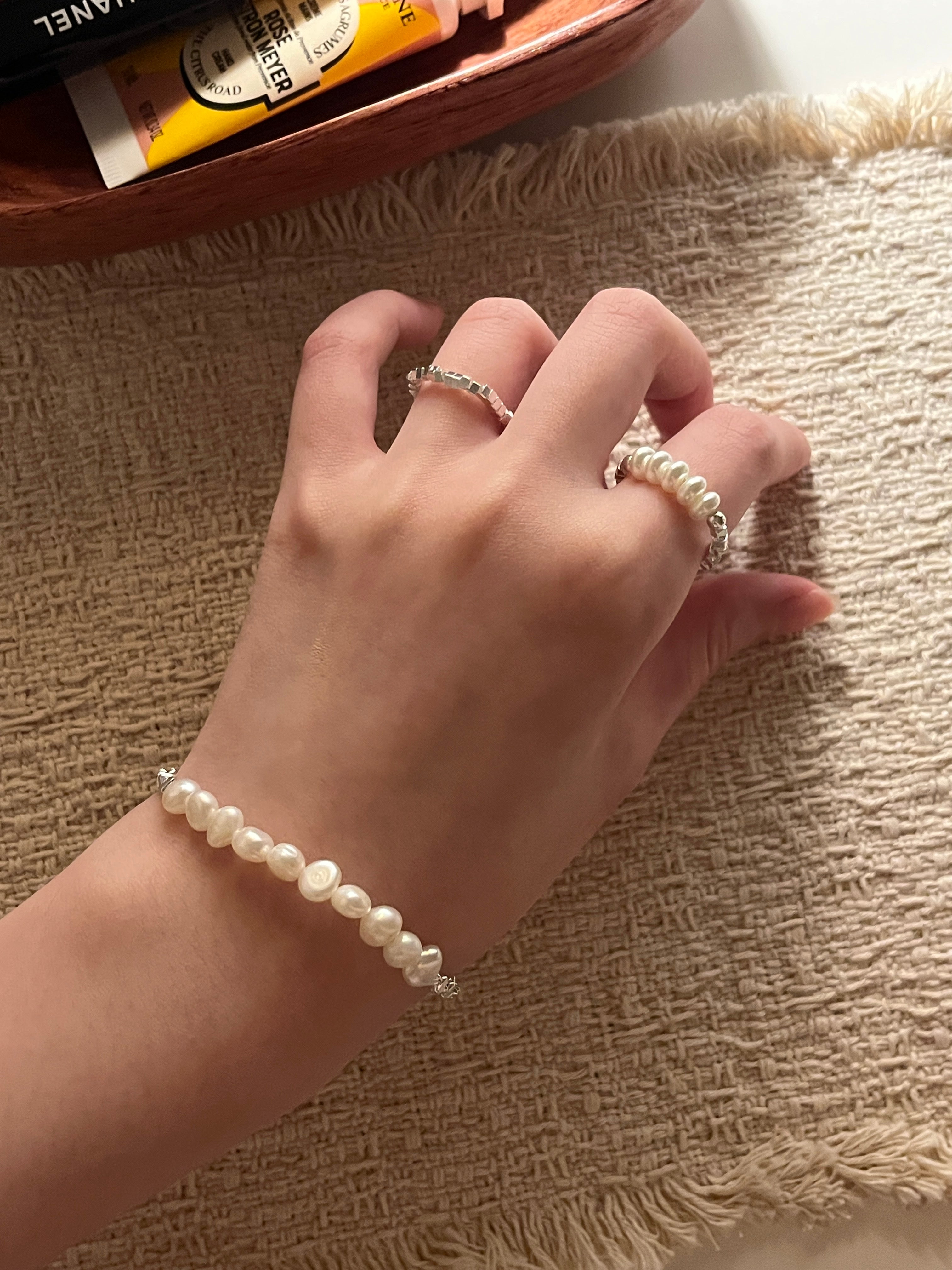 [巴洛克淡水珍珠手鍊!]Baroque Block Bracelet