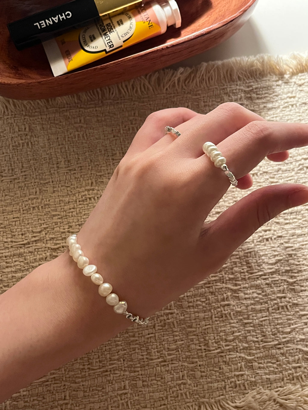 [巴洛克淡水珍珠手鍊!]Baroque Block Bracelet