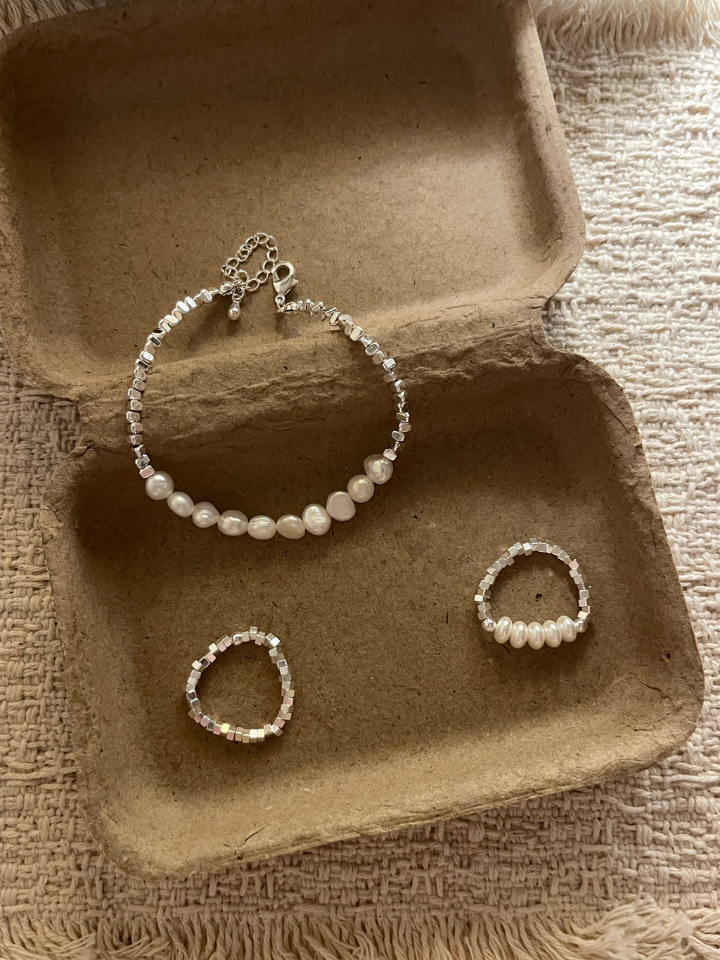 [巴洛克淡水珍珠手鍊!]Baroque Block Bracelet