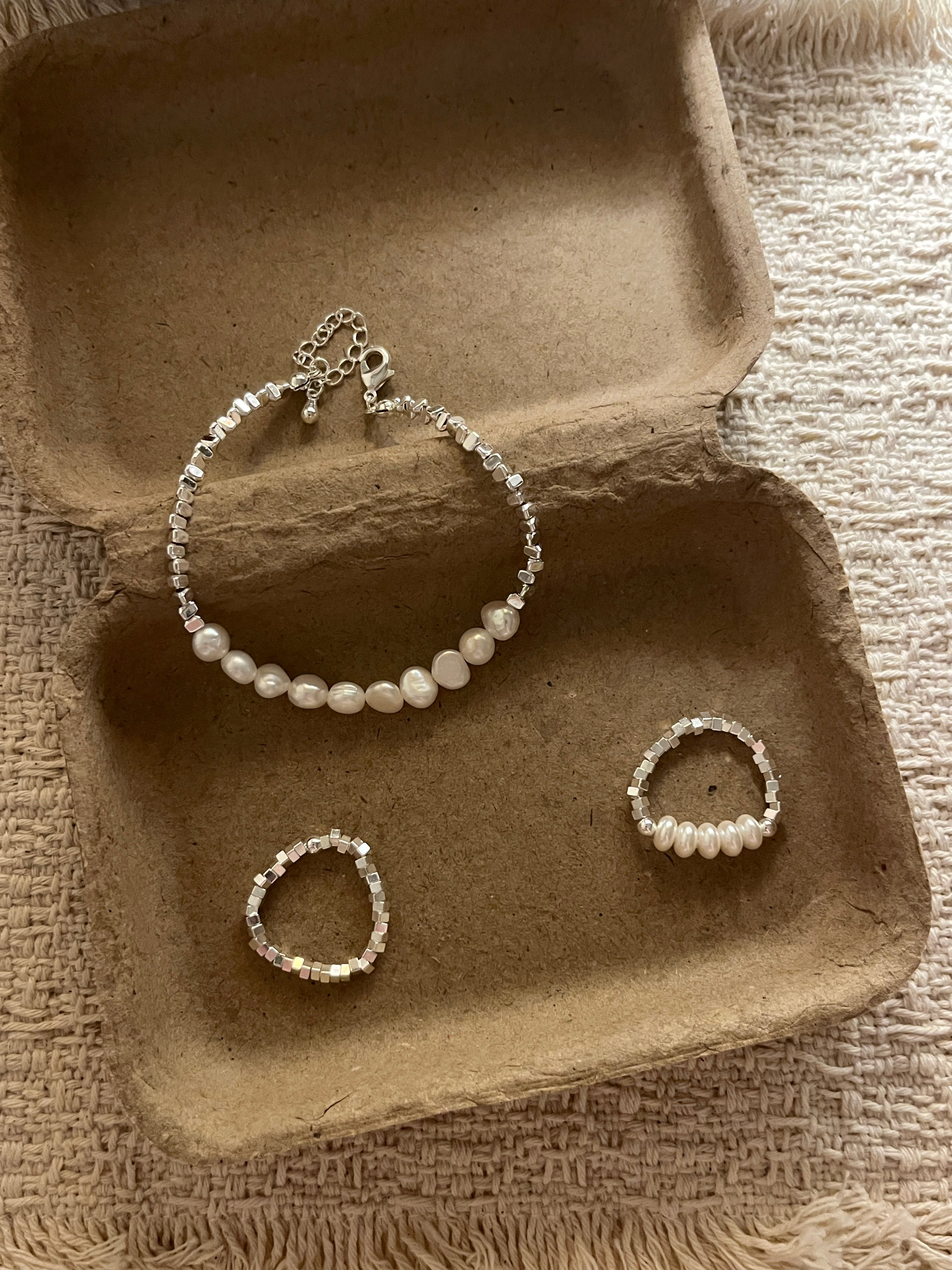 [巴洛克淡水珍珠手鍊!]Baroque Block Bracelet