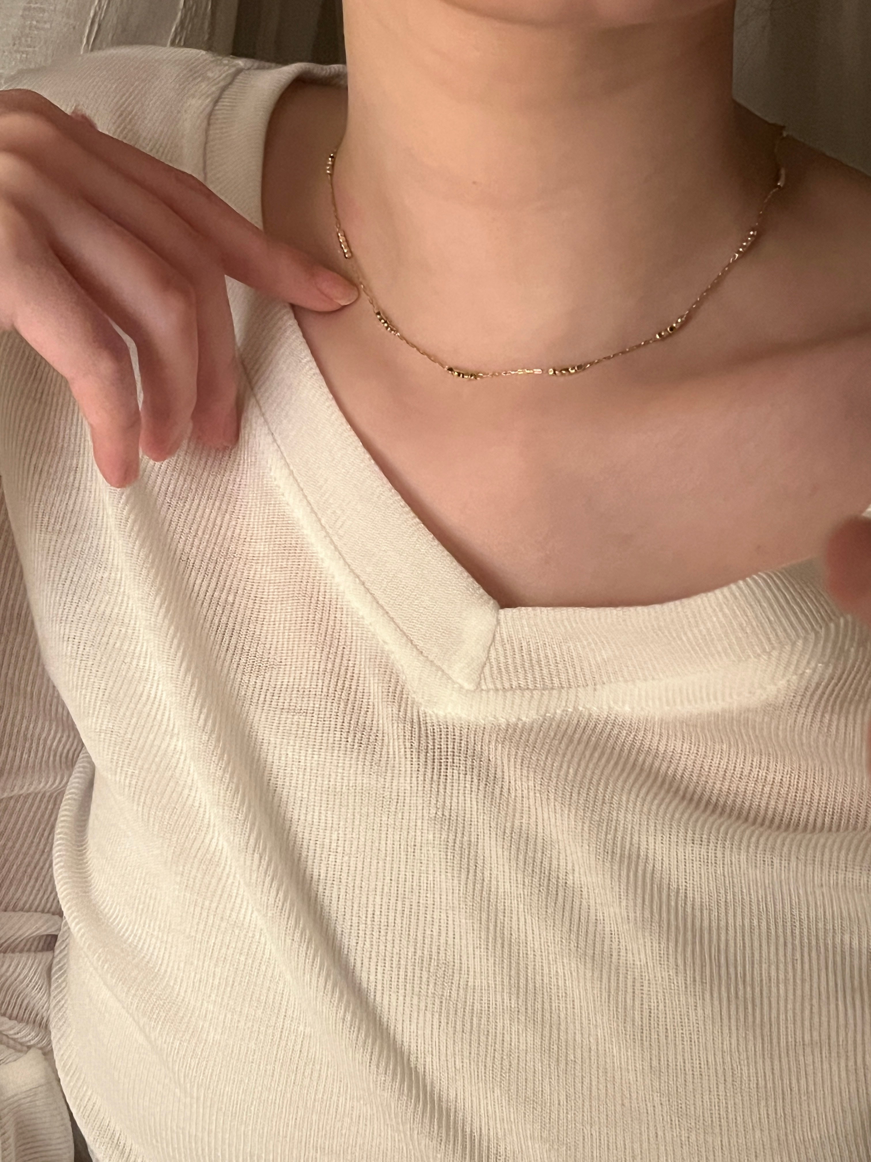 [鍍18K金]Shimmering Bar Choker