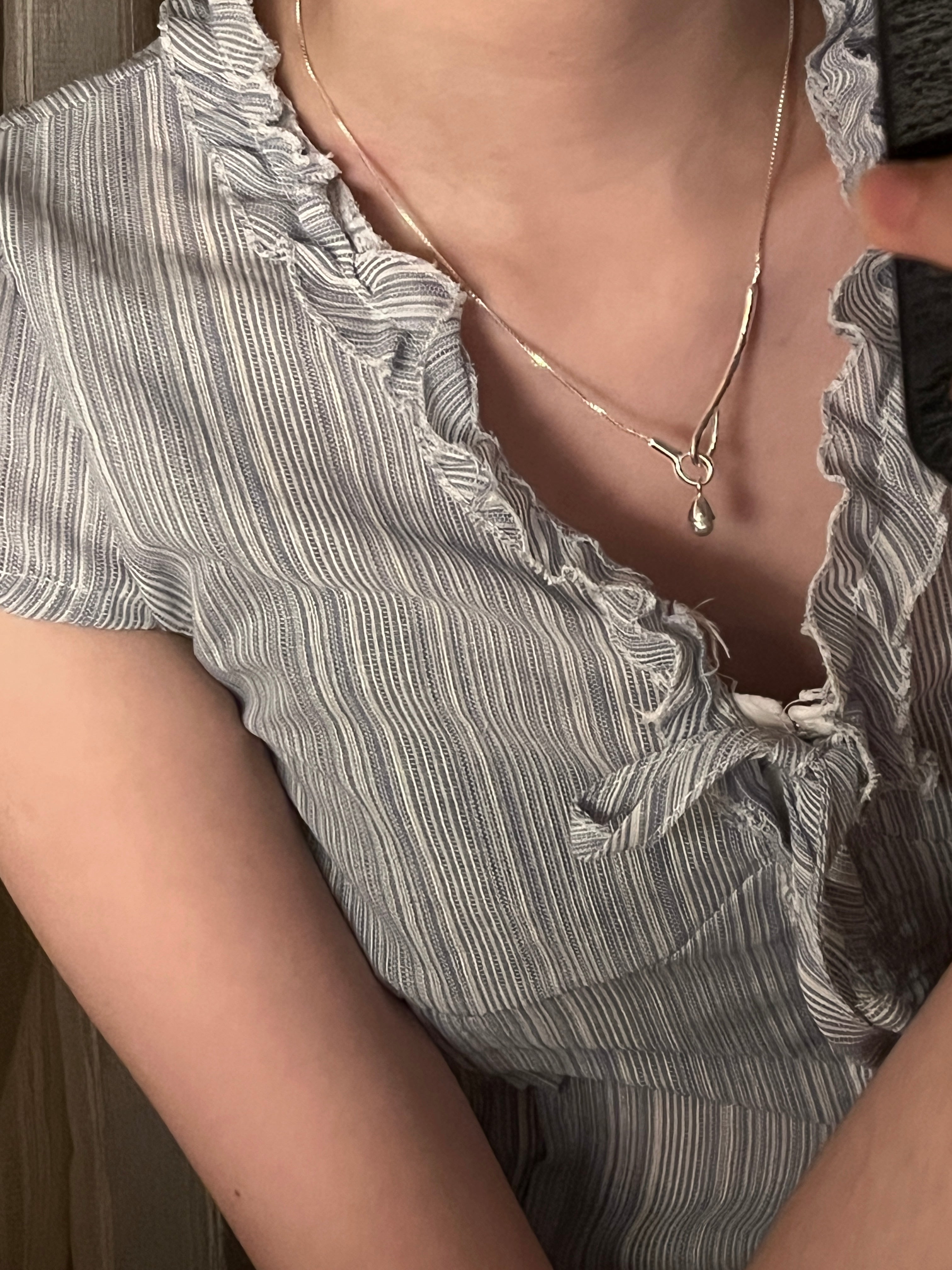 Contour Teardrop Necklace