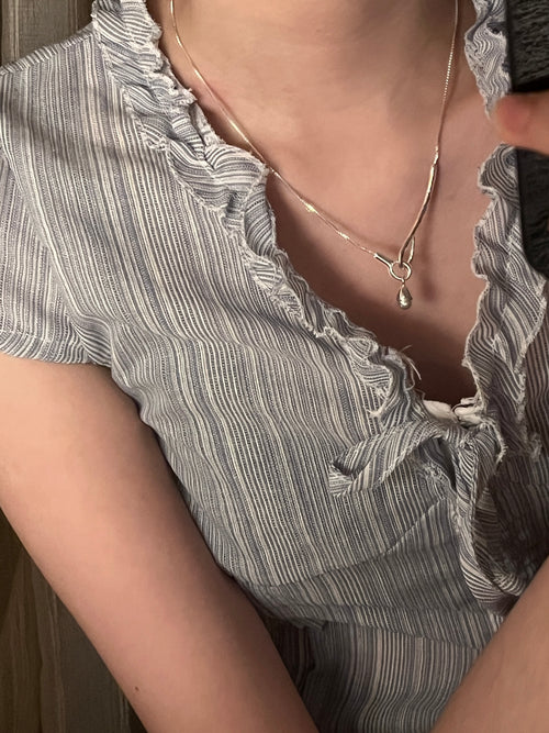 Contour Teardrop Necklace