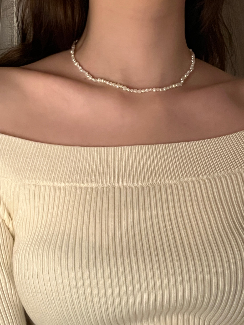 [百搭可疊戴迷你巴洛克淡水珍珠項鍊]Mini Baroque Pearl Choker