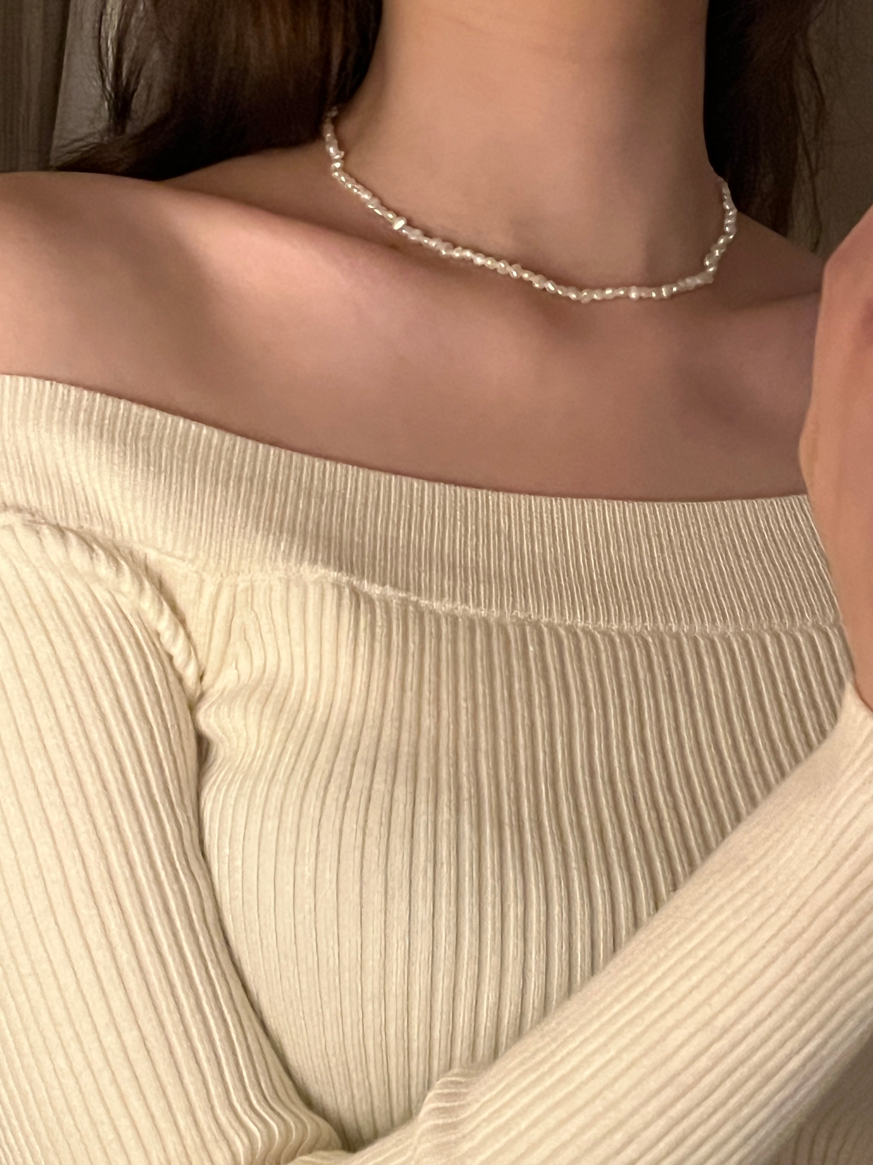[百搭可疊戴迷你巴洛克淡水珍珠項鍊]Mini Baroque Pearl Choker