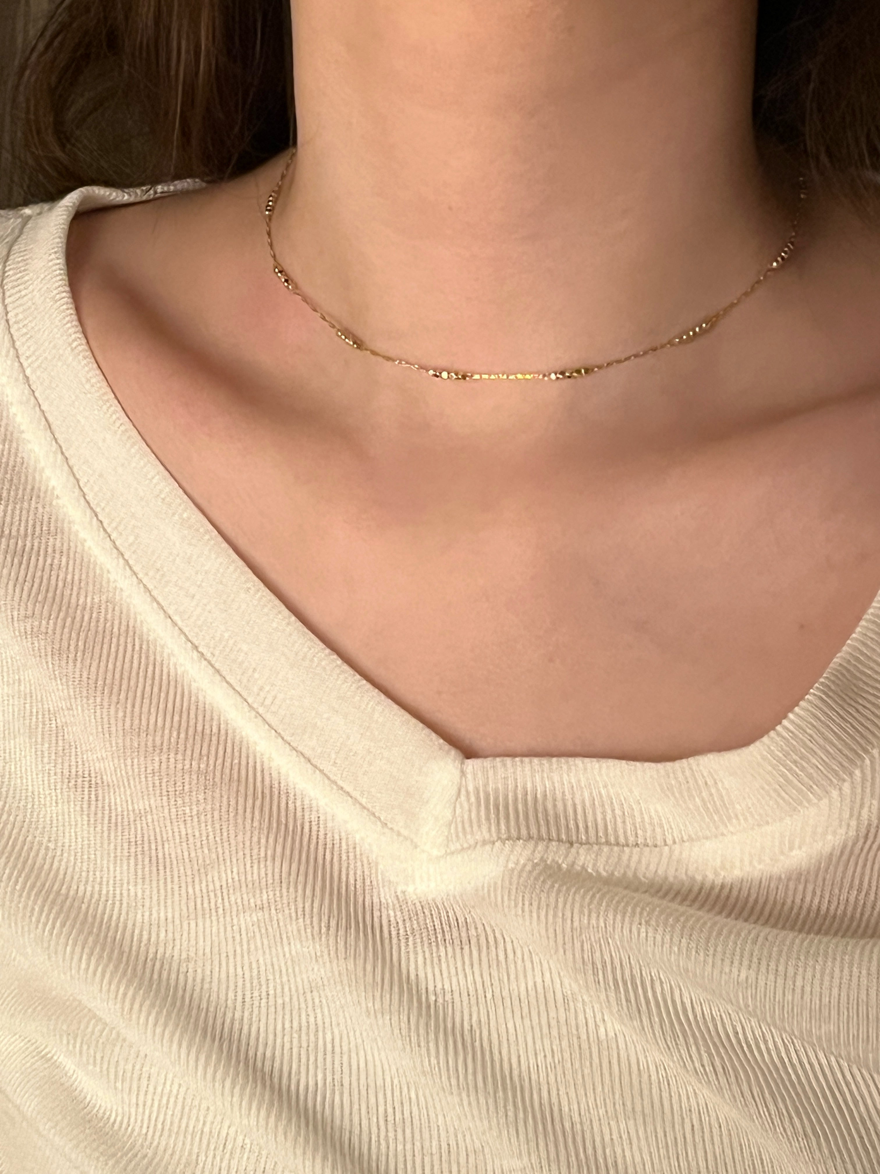 [鍍18K金]Shimmering Bar Choker