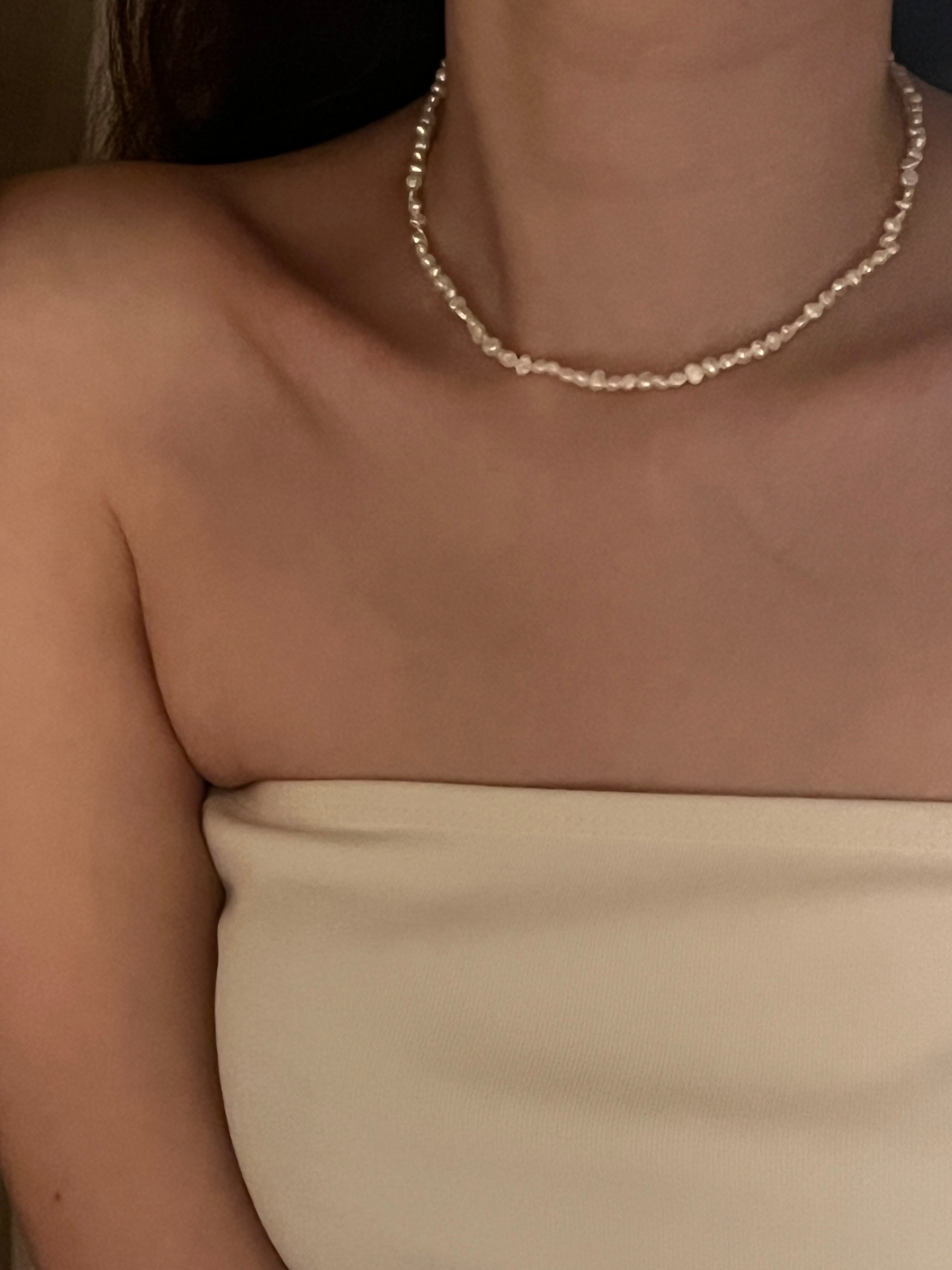 [百搭可疊戴迷你巴洛克淡水珍珠項鍊]Mini Baroque Pearl Choker