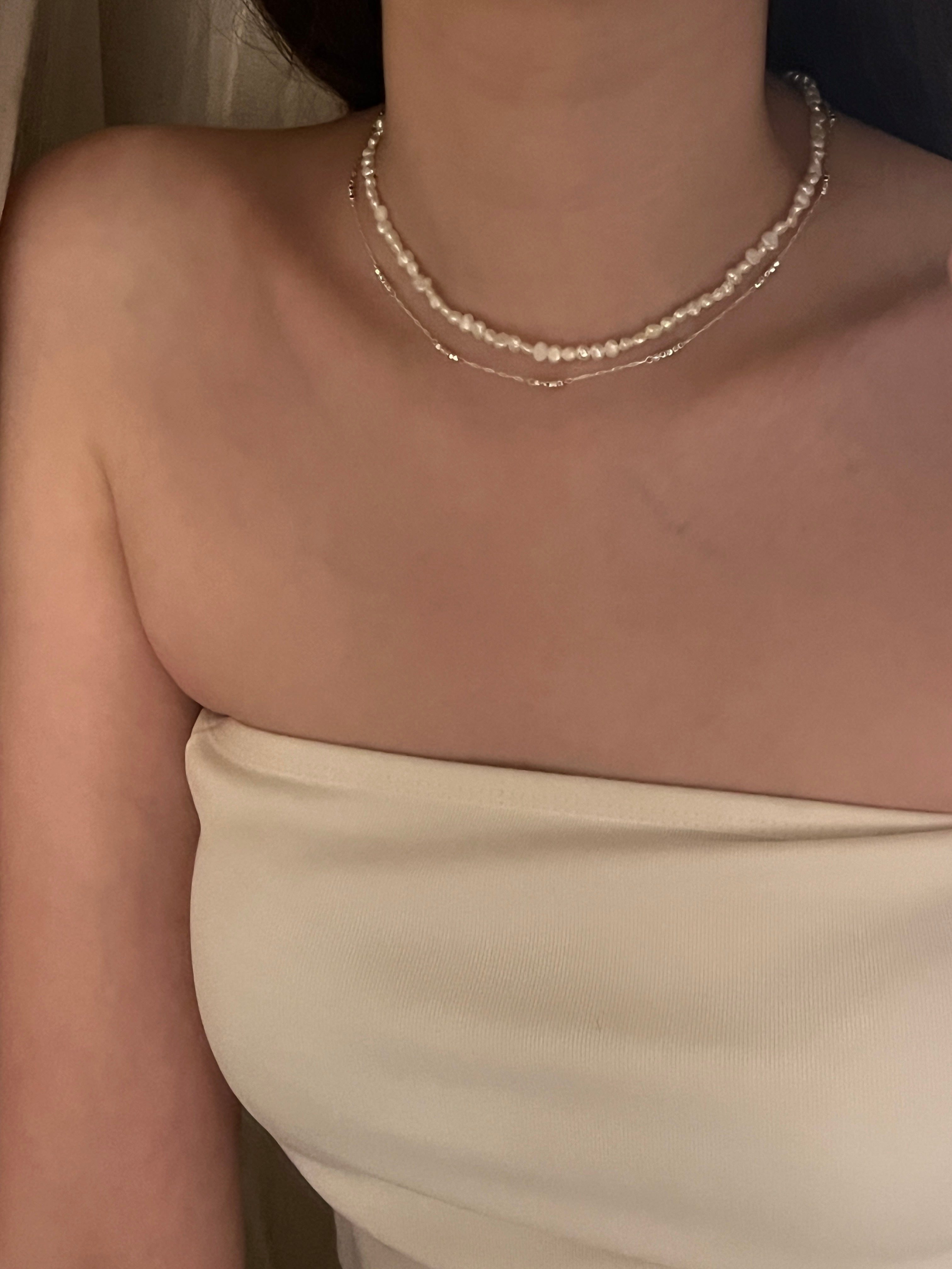 [百搭可疊戴迷你巴洛克淡水珍珠項鍊]Mini Baroque Pearl Choker