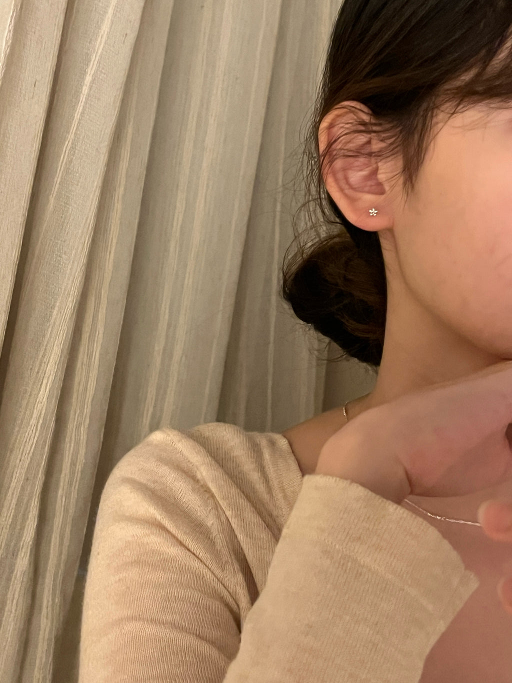 [999銀針適合長期配戴養耳洞]Delicate Blossom Studs