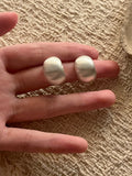 Chunky Satin Silver Earrings